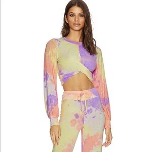 Beach Riot Tie-Dye Marley Crop Top + Flare Pants